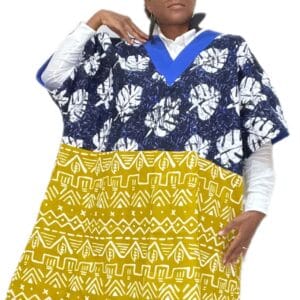 Navy & Gold Midi Kaftan