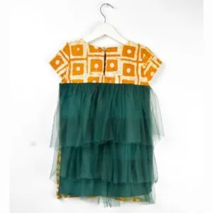 Aima's Kids - Green Skirt & Yellow African Print Top