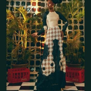 Odio Mimonet Haute Couture - Metallic Stripe Gown