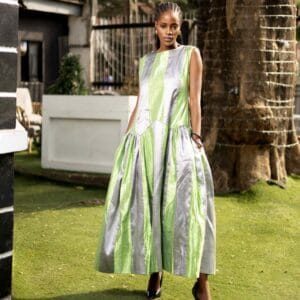 Odio Mimonet Haute Couture - Silver & Green Dress