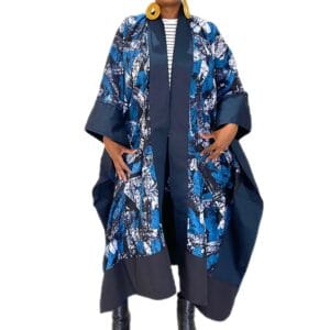 Navy Aso Oke Kimono