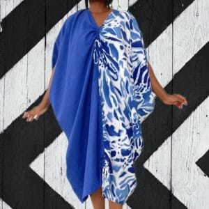 Zoë Qu’an - Riviera Blue Dual Tone Kaftan